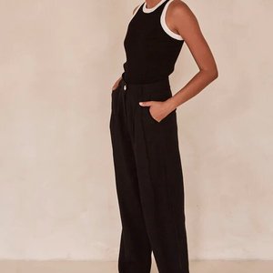<span class=keywords><strong>Pantaloni</strong></span> in Lino Nuovi e Popolari 2024, Taglia Grande, Dritti e Leggeri, Colore Nero, Vestibilità Comoda per Donne - Product Image 5