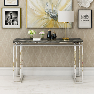PURUO European Simple Design <strong>Black</strong> Glass Marble Top <strong>Console</strong> <strong>Table</strong> Modern Stainless Steel Frame Home Hotel Furnture Hallway <strong>Table</strong> - Product Image 2