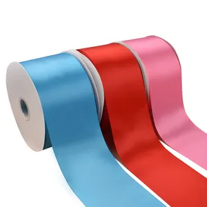 Red Wholesale 196 Colors 25 38 32 57 100mm Width Polyester Ribbon Red Gift Ribbon Satin Ribbons For Gift Wrap