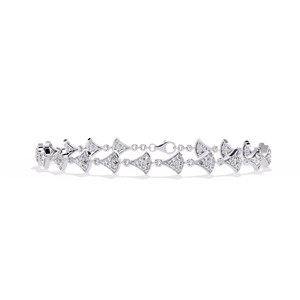 Calidad brillante superior y forma redonda 10K a 18K Oro sólido Pulsera de diamantes cultivados en laboratorio Cuatro puntas disponibles en tamaños personalizados - Product Image 5