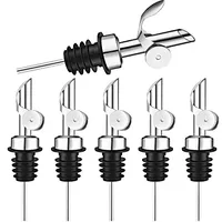 Ensemble d'outils de bar en acier inoxydable pour restaurants : verseur rapide pour huile d'olive, vinaigre, vin et liqueurs, avec bouchon de bouteille