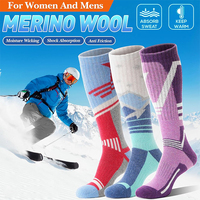 Chaussettes de ski en laine personnalisées avec logo pour le snowboard, chaussettes d'hiver chaudes et épaisses, hauteur genou, pour lutter contre le froid