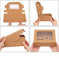 Boîtes en papier personnalisées avec fenêtre, qualité alimentaire, pour emballage de beignets, gâteaux et desserts, idéales pour les cadeaux de fêtes et d'anniversaire (vente en gros)