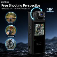 Kamera Aksi Mini Portabel 4K Perekam Video HD Kamera Tubuh yang Dapat Dipakai dengan Rotasi 180 Derajat Kamera Keamanan CCTV Lampu Malam WiFi