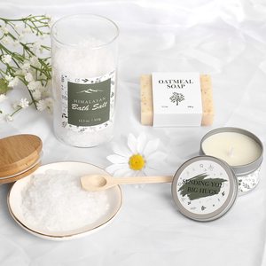 Set de Regalo para Spa y Baño para Mujer con Termo Metálico y Sales de Baño en Gránulos, Producto Promocional Ecológico - Product Image 3