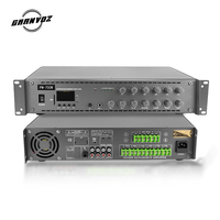 Amplificateur PA commercial GRANVOZ PM-700W 700W Contrôle 6 zones 4 Ohms Métal FM/BT Lecteur MP3 3 lignes/2 micros 70V/100V Garantie 1 an