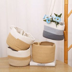 Petits paniers de rangement en rotin tressé pour l'automne, idéaux pour organiser les jouets en coton - Product Image 2