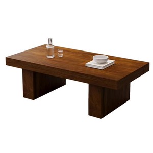 Mesa de Centro de Madera Maciza Negra Estilo Wabi-Sabi, Mueble de Sala de Estar Multifuncional de Diseño Japonés para Balcón y Ventana - Product Image 5
