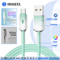 Câble USB-C de haute qualité 65W, 3ft, 6ft, 10ft, en nylon tressé 48 brins, câble de charge rapide et de transfert de données pour téléphone, tablette, ordinateur portable