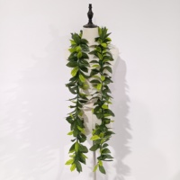 Fournisseur d'usine en gros KN-hl029 180CM de feuilles vertes artificielles de soie artificielle Maile laisse la fête de danse hawaïenne pour femmes