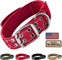 Collier de chien extra large en nylon réfléchissant réglable Pitbull, collier de chien tactique robuste en néoprène/métal/métal