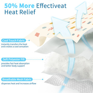 แผ่นรองนอนสำหรับสัตว์เลี้ยง ผ้าไหมน้ำแข็ง ลายเรขาคณิต รูปทรงสี่เหลี่ยมผืนผ้า ช่วยระบายความร้อน สำหรับสุนัขพันธุ์กลางและใหญ่ ขนาด 45x60 ซม. 50x70 ซม. 65x90 ซม. 85x120 ซม. - Product Image 5