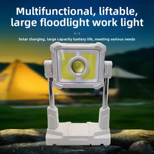 Lámpara LED Multifuncional de Alta Potencia para Trabajo y Transmisión en Vivo, Nueva Lámpara de Camping Retráctil con Carga Solar COB, ABS para Camping - Product Image 4