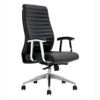 Chaise de bureau visiteur moderne noire de conférence ergonomique