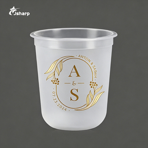 Vaso de Plástico PP Transparente Esmerilado con Fondo Redondo en Forma de U para Bebidas de Té con Leche, con Tapas, Personalizable con Logotipo, Venta Caliente - Product Image 3