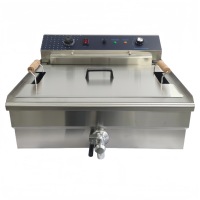 Friteuse industrielle commerciale 220V 35L en acier inoxydable, friteuse électrique multifonctionnelle pour poulet frit