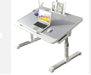 ポータブル折りたたみ木制プラスチックラップトップテーブルMDFコンピュータデスク用ベッド用 - Product Image 3