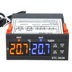 STC-3028 12V 24V 220V контроллер температуры и влажности для домашнего холодильника, термометр, гигрометр, контрольный выключатель, Скидка 40%