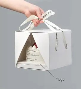 Boîte à gâteau transparente personnalisée, boîte à gâteau rectangulaire pour mariage oriental <span class=keywords><strong>turc</strong></span>, caixa de bolo, cajas personalizadas para postres - Product Image 1