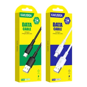 KAKUSIGA 2m long usb 2.0 cable PVC data cable type c charger 2 meter universal multi mobile charger cable