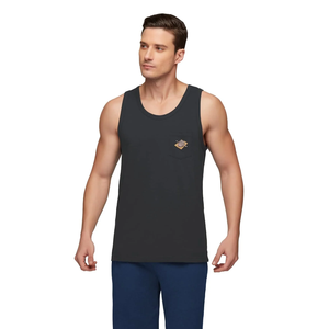 Camiseta sin mangas deportiva con estilo para hombre, diseño personalizado, tejido de punto de algodón transpirable, camiseta de Fitness para gimnasio de Color sólido hecha en Bangladesh - Product Image 3