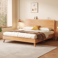 Lit double et lit simple en bois massif, style minimaliste moderne, pour petits appartements, fabriqué en Chine