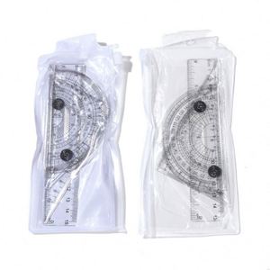 Regla de Plástico Transparente con Escala Triangular y Semicircular, para Medir Digitalmente, Material Escolar con Logotipo Personalizado Promocional - Product Image 1