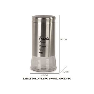 Barattolo in Vetro Argento da 1400ml per Conservazione, Articolo Domestico Premium - Product Image 1