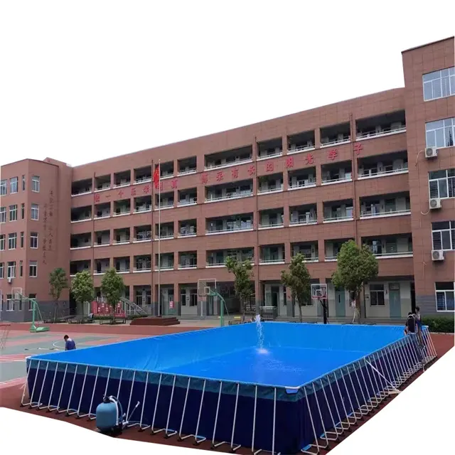 large rectangular swimming pool amusement water sports plastic steel frame swimming pool