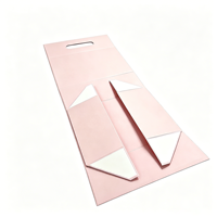 Luxuriöse Premium Umweltfreundliche Magnetische Faltbare Starre Geschenkbox Schaumstoffgefüttert Maßgefertigte Größe Rosa Band Brautjungfern-Antrag Hochzeit