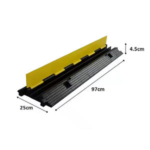 แผ่น<span class=keywords><strong>ยาง</strong></span>กัน<span class=keywords><strong>สาย</strong></span>ไฟชนิดสองช่อง ขนาด 1000x250x50 มม. รับน้ำหนักได้ 7 กก. สำหรับศูนย์โลจิสติกส์และความปลอดภัยของ<span class=keywords><strong>สาย</strong></span>ไฟชั่วคราว - Product Image 1