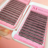 Extensions de cils individuels préfabriqués effet 3D, effet plume, synthétiques, scintillants, véganes, sans cruauté animale, faits à la main, faciles à poser
