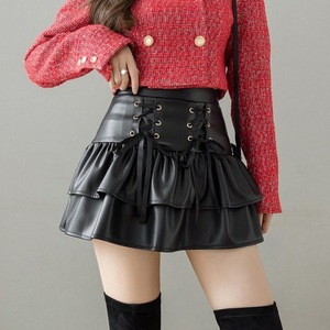 KY Sexy Femme NEW Hot Sale Mini Leather <strong>Pleated</strong> Dress Elastic Waist <strong>Skirt</strong> Women <strong>Skirts</strong> for Ladies Casual With <strong>Shorts</strong> <strong>Underneath</strong> - Product Image 3