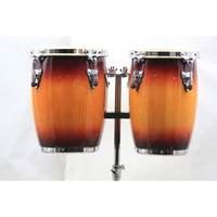 XINSEN Classic Wood Conga Drum Bongo Percussion Latin Instrument with Stand