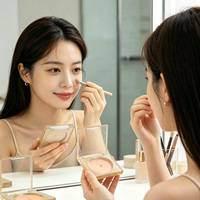 Vente en gros de contenants carrés en plastique transparent de qualité supérieure, fabriqués à partir de matériaux recyclés, pour fard à joues, poudre compacte cosmétique, avec logo personnalisé, tendance