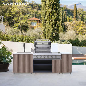 Summer Aluminum Modular Modern Cabinet Bbq Pizza Oven Island Storage Box Camping Outdoor Kitchen Furniture Set with <strong>Grill</strong> - Product Image 3