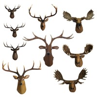 Ornement mural suspendu en forme de cerf artificiel (élk, mousse, sika, cerf porte-bonheur) pour décoration murale de ferme et de complexe hôtelier, vente en gros