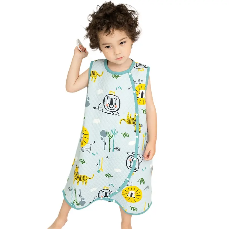 Chaleco de bebé de dibujos animados, ropa de cama Infantil suave, pijama, mono, saco de dormir