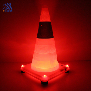 مخروط مرور برتقالي قابل للطي وعاكس للضوء، مخروط أمان للطرق قابل للسحب - Product Image 3