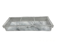 Marmer Acryl Drie Sectionele Tray Divider Glitter Lucite Opbergdoos Voor Koekjesfruit Plak Chocolade