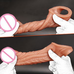 Manchon d'extension de pénis en silicone liquide de qualité supérieure, doux, réaliste, imperméable et facile à nettoyer pour une <span class=keywords><strong>sensation</strong></span> et une endurance masculines améliorées - Product Image 3