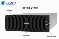 Lenovo ThinkSystem DE4800H 4U60 Hybride Flash Array 128 Go Double Contrôleur, 25/10GbE iSCSI 16/32Gb FC 12Gb SAS, 300 Disques 7.2PB