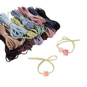 Élastique à cheveux plat de 3 mm de style coréen, motif dessin animé, pour femmes, usage quotidien, en caoutchouc, tricoté à la main, accessoire de bijoux DIY - Product Image 5