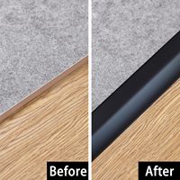Profilé de transition de sol en aluminium 6063 Trimold moderne pour portes et rampes – Hauteur de pont 0,2-0,5 pouce (2,9 pi x 1,7 po) Noir mat