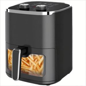 Four électrique moderne 5L grande capacité, friteuse à air manuelle carrée en plastique, sans huile, revêtement antiadhésif, fonction déshydrateur, nettoyage facile - Product Image 1