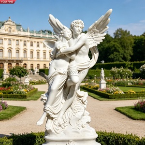 YOUFINE Statua in Marmo Bianco Intagliata a Mano di Eros, Cupido e Psiche, Scultura Classica Romantica della Mitologia Greca per Villa - Product Image 6