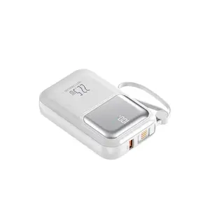 Mini siêu nhanh sạc pd20w + USB 22.5W ngân hàng điện 10000 mAh với được xây dựng trong cáp xách tay powerbanks 10000 mAh