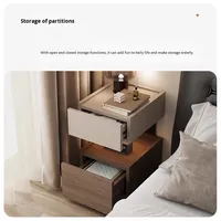 Table de chevet flottante italienne moderne haut de gamme JINGSHUN en bois massif 30 cm, petite armoire de rangement ultra-étroite, chambre à coucher, luxe léger