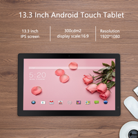 Nueva Pantalla Táctil Comercial de 13.3 Pulgadas A33 Android 10 1080p con Soporte de Escritorio/Montaje en Pared para Publicidad, DC USB Serial OEM/ODM