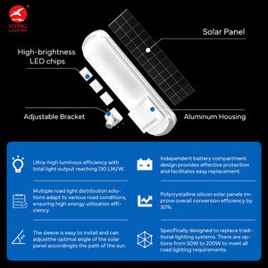 Farola <span class=keywords><strong>Solar</strong></span> Integrada de Grado de Ingeniería, Todo en Uno, Impermeable, de Aluminio, con LED, para Carreteras - Product Image 2
